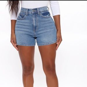 Fashion Nova denim mom shorts